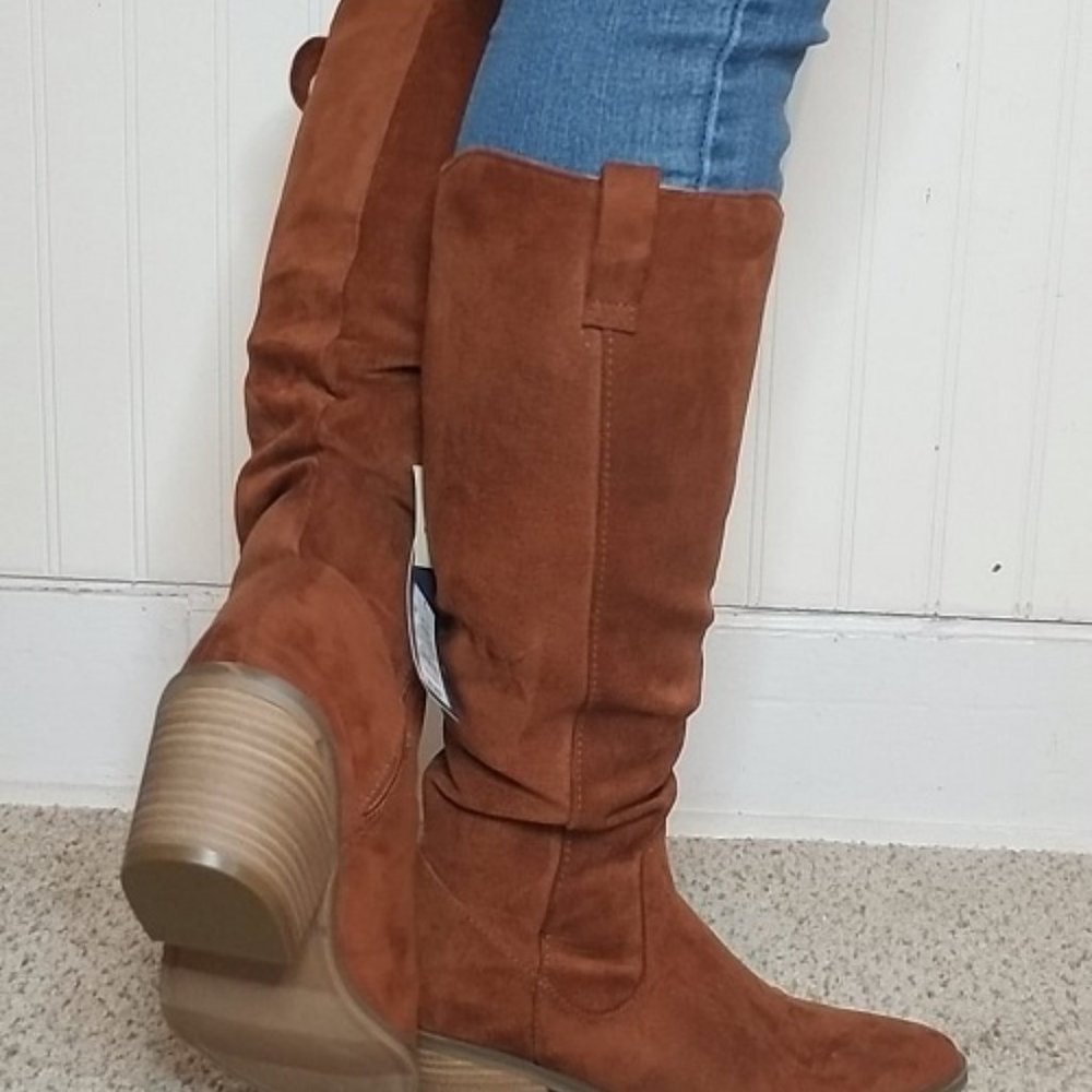 Women's Lainee Heeled Scrunch Fashion Boots Universal Thread brown/barb - Picture 12 of 16